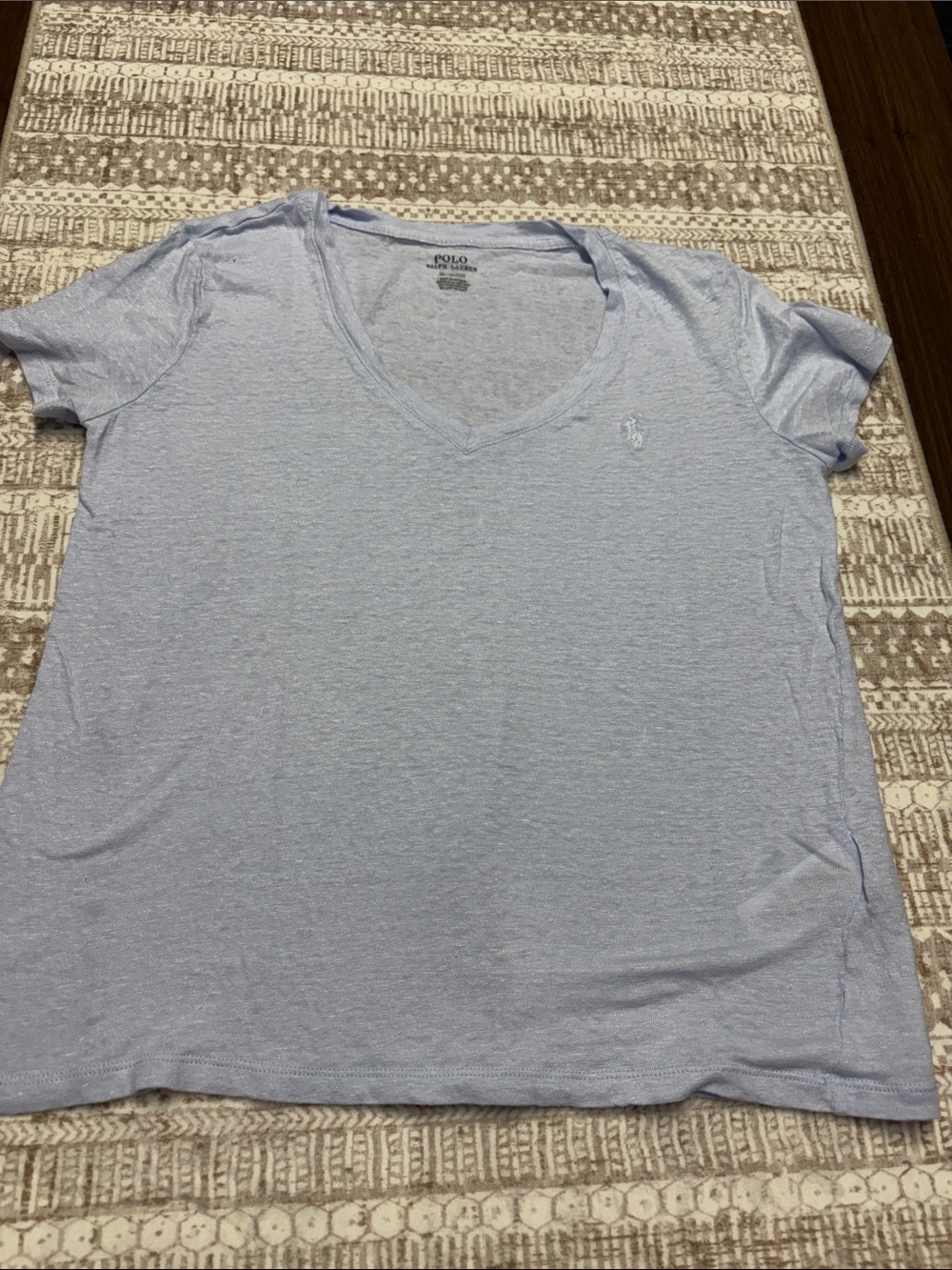 Polo by Ralph Lauren Pale Blue V‑Neck Short Sleeve Tee